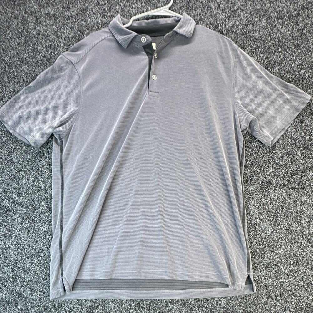 Tommy Bahama Polo Shirt Mens Large Gray Modal Blend Short Sleeve Casual Golf